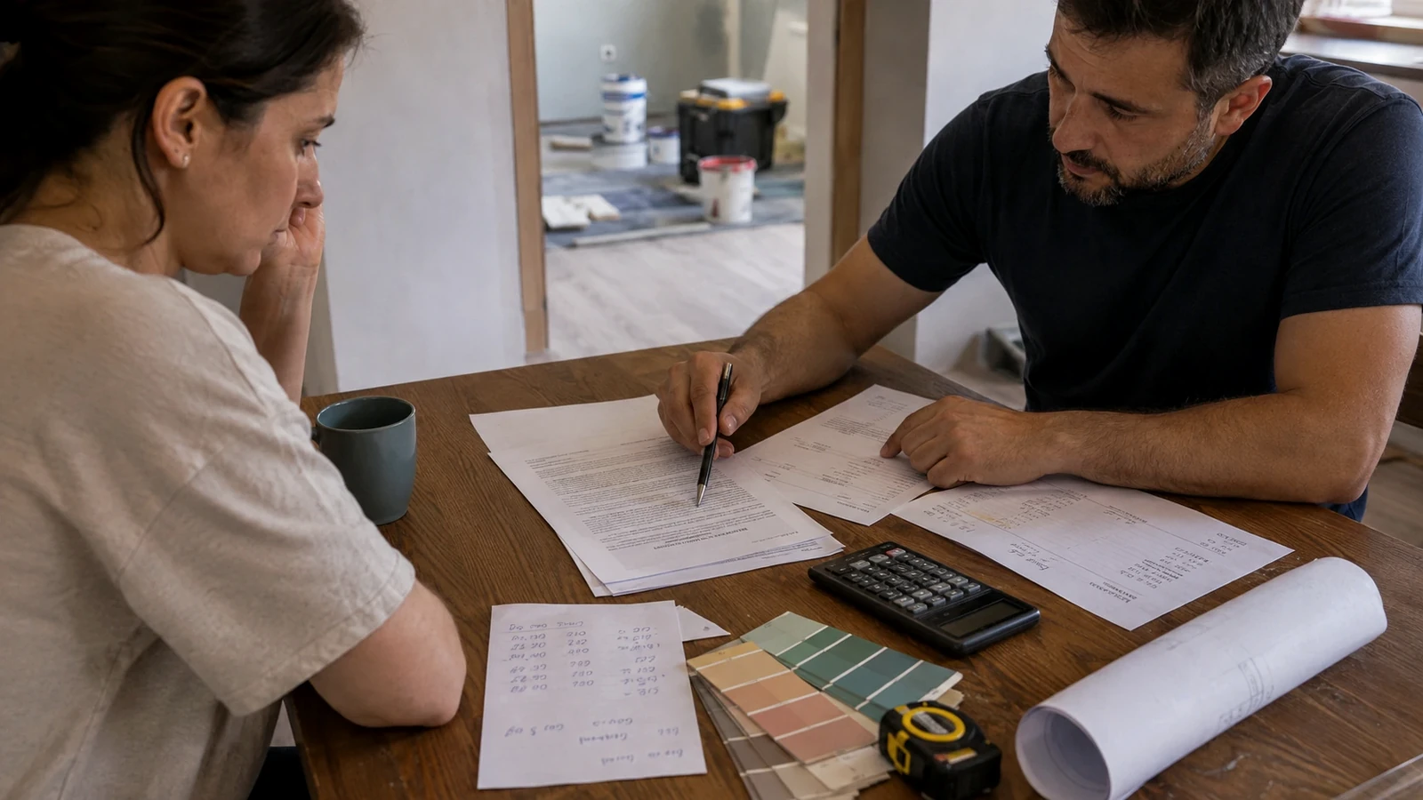 Contract și documente pe masa de lucru