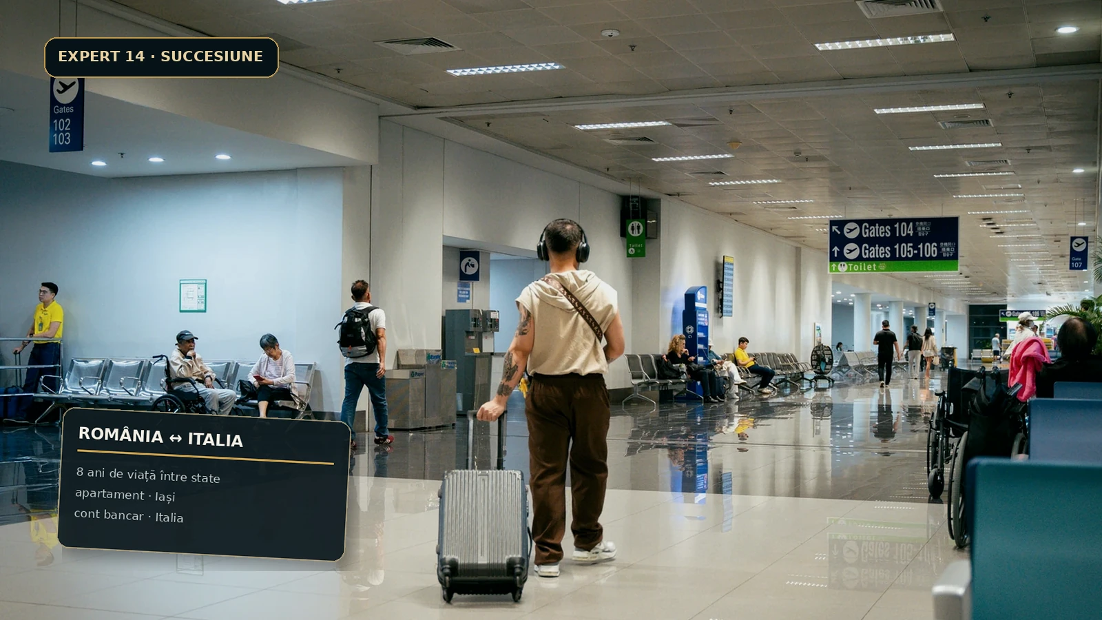 Succesiune România–Italia cu testament și două locuințe