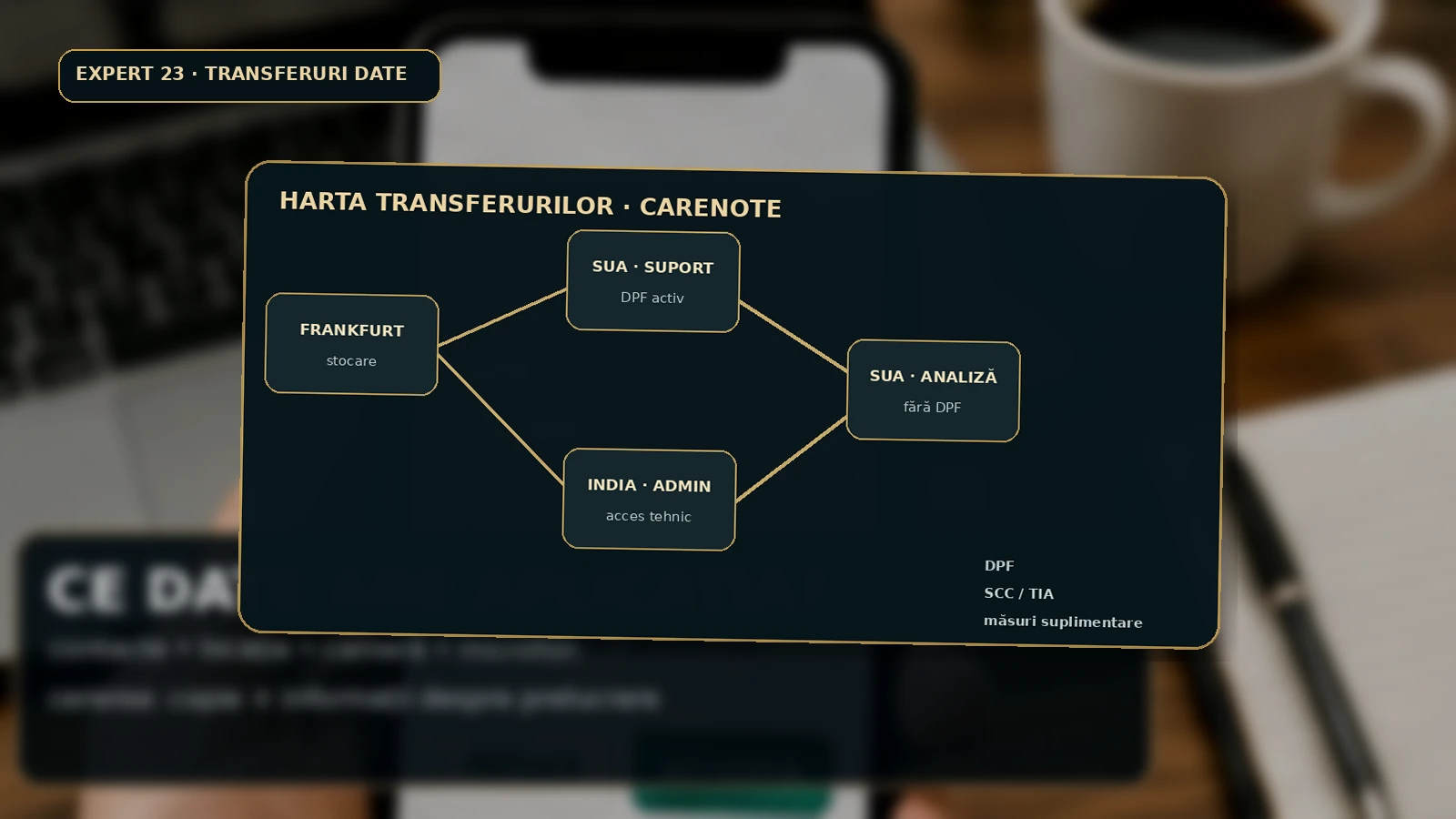 Hartă a transferurilor de date din SEE către SUA și India