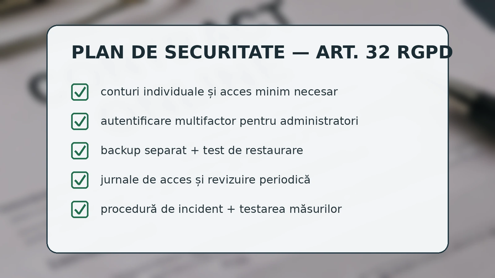 Plan de securitate cu măsuri concrete