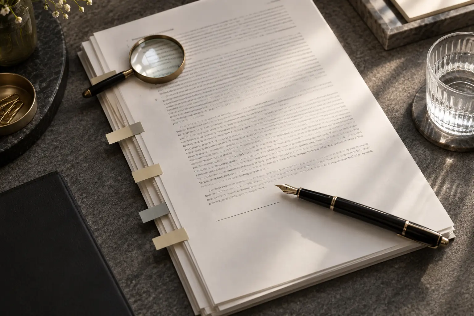 Contract și documente pregătite pentru verificare înainte de semnare